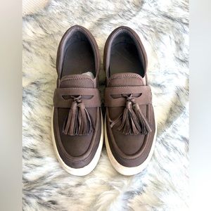 Taupe Nubuck suede J/SLIDE NYC loafers size 7.5